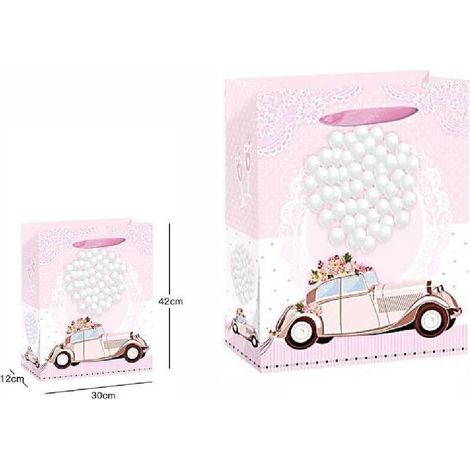 Trade Shop - 3pz Buste Busta Regalo Sacchetto 30x42x12cm Matrimoni Nozze 63978 Varie Fantasie - (1/2)