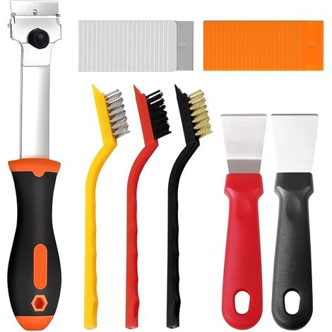 Induction Scraper, Ceramic Hob Scraper, Glass Scraper with 20 Metal and 20 Plastic Blades, Glass Scraper for Removing Window Stickers (1/3)