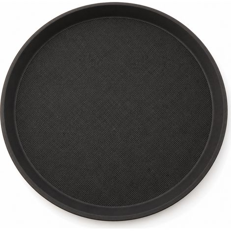 Plateau rond en plastique trempé 28 cm — plateau de service pour café, hôtel et restaurant (1/5)