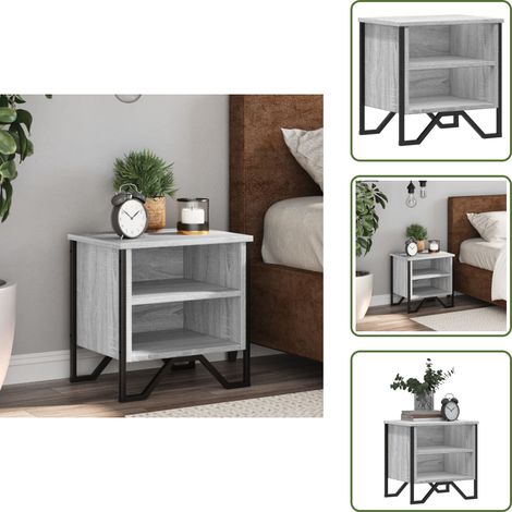 Nachttisch Grau Sonoma 40x30x40 cm Holzwerkstoff - Nachttisch - Nachttische - Schrank - Nachtschrank (1/5)