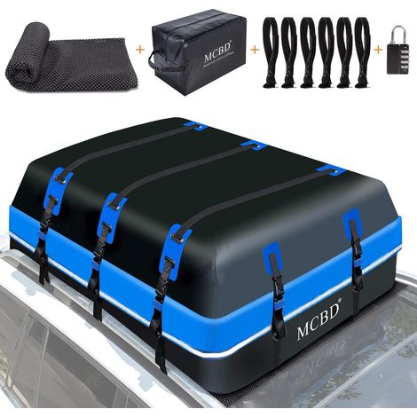 Coffre de Toit étanche à 21 Pieds cubes/594L - pour Bagages de Toit - Portable - Convient pour Tous Les véhicules, SUV avec/sans Rails - avec 10 Sangles renforcées et 6 Crochets de Porte appropriés (1/5)