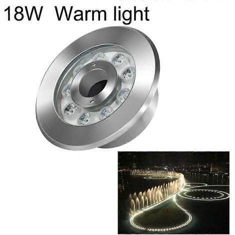 Lumière LED circulaire 18W en acier inoxydable pour fontaine subaquatique (1/4)