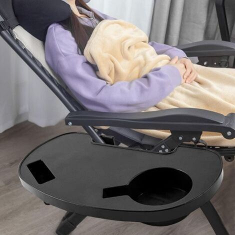 Porte-gobelet, lot de 2 plateaux d'appoint pour chaise, plateau pour téléphone portable à clipser facilement pour chaise de pêche, chaise longue, chaise longue de camping, chaise de plage de jardin (1/4)