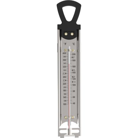 Thermomètre à bonbons pour friture, confiture, sucre, sirop, gelée, avec crochet de suspension et pince pour casserole. Thermomètre de cuisson en acier inoxydable. Guide de température rapide pour bon