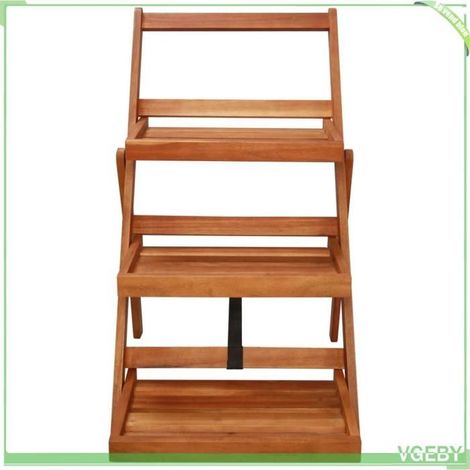 Support de jardinière 3 niveaux - FAFEICY - 43994 - Acacia massif - Pliable - 50x63x80 cm (1/5)