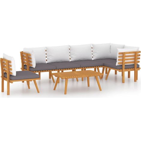 Maison Exclusive - Set Divani da Giardino 7 pz con Cuscini in Massello di Acacia (1/5)