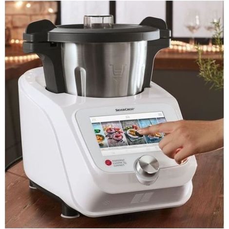 Robot de Cuisine - SilverCrest - Monsieur Cuisine Connect SKMC 1200 B2 - 1200W - 10 Fonctions - Blanc (1/4)