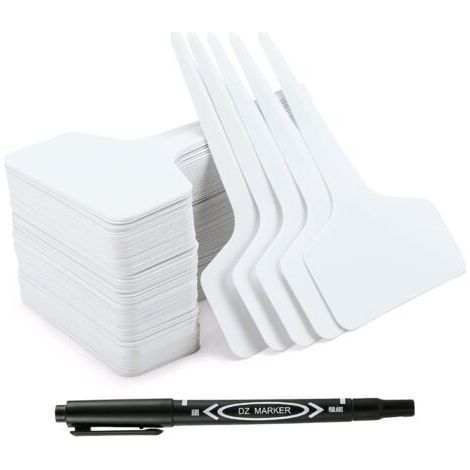 Etiquettes de Plantes T-Type 100 Pcs Étiquettes pour Plantes en Plastique Etiquette Semis pour Fleur Légumes Graine Jardin Pépinière (1/5)