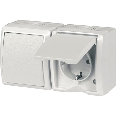 REV Ritter 0510263555 - AquaForm AP Kombi, Interruttore con presa di corrente, colore: Bianco (1/4)
