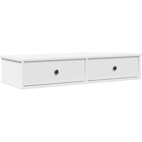 Estante de pared con cajones de madera contrachapada blanco vidaXL