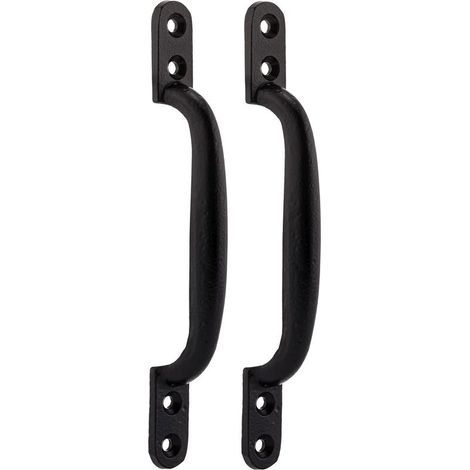 Set di 2 maniglie XFORT per cancelli, fienili e porte di capannoni, in ghisa nera tradizionale. (1/4)
