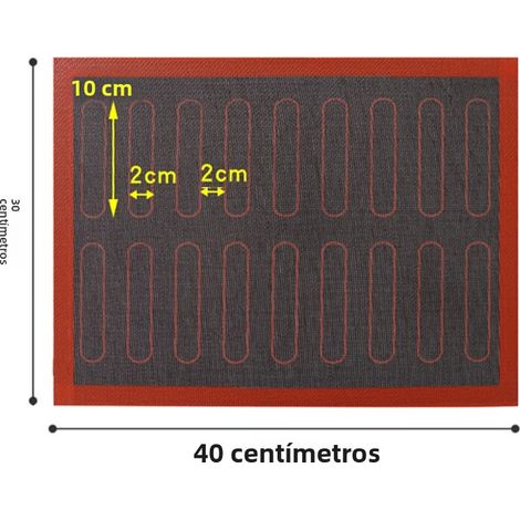 Tapis de cuisson en silicone perforé anti-adhésif noir 40x30cm pour biscuits, pain, gâteaux et amandes - Outil de pâtisserie écologique (1/4)