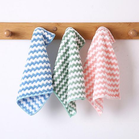 chiffon Nettoyant Microfibre,lot De 10 Chiffons De Torchons De Cuisine Microfibres,ultra Absorbant Chiffon Torchons De Vaisselle,15 25cm,couleur (1/5)