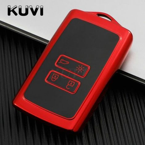 Coque clé,Étui de clé de voiture en TPU, couverture complète pour Renault Koleos Kadjar Megane Talisman Captur Espace - Type red (1/4)