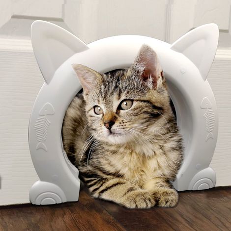 Cat flap for interior door, hidden cat litter box - Cat flap for cats up to 25 lbs - Passage opening 21.5 cm x 20 cm (XL) (1/5)