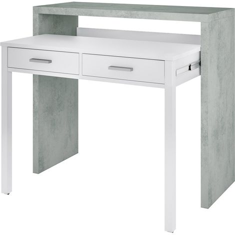 KIT SCRIVANIA ESTENSIBILE 99X36X88H BIANCO CEM. (1/5)