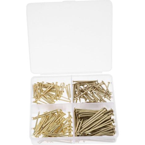 Jeu de Clavos para Colgar Cuadros 200 Piezas Dorados, Surtido (1/5)