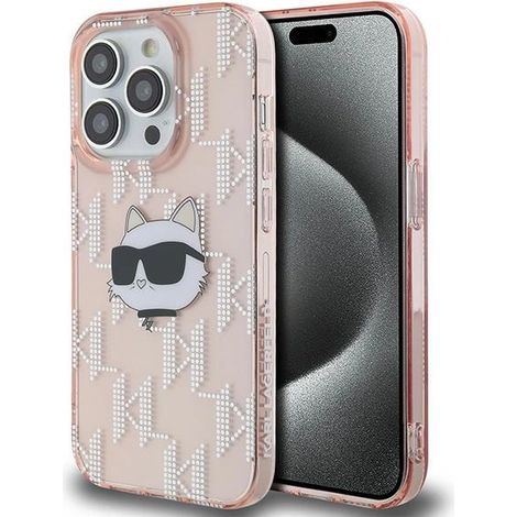 Karl Lagerfeld KLHCP14LHKLPCHP iPhone 14 Pro 6.1 pinke Hartschalen-Hülle IML Choupette Kopf & Monogramm (1/5)
