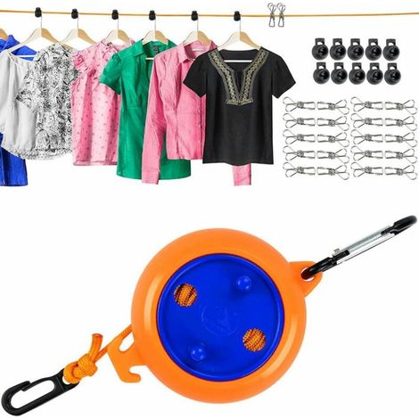 8 Meters Retractable Laundry Rope 8 Meters Outdoor Camping Laundry Shelf Bathroom Kitchen Garden (1/5)