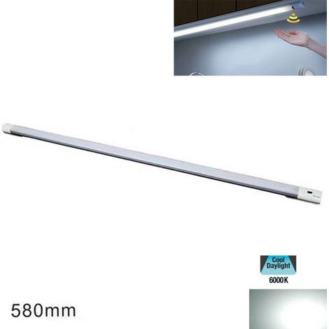 BARRA A LED CUCINA ARMADIO LUCE FREDDA SENSORE MOVIMENTO MANO RICARICABILE 58CM