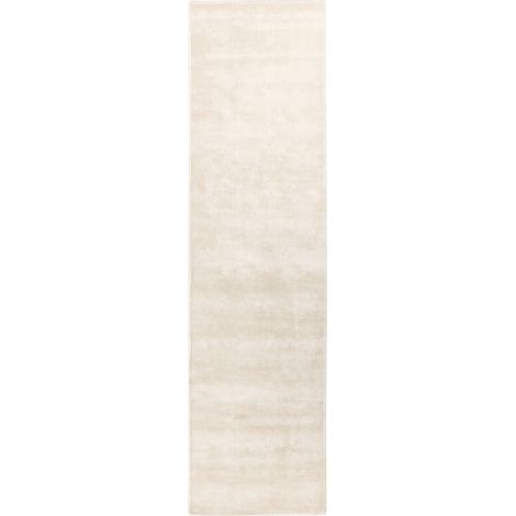 Alfombra moderna hecha a mano de pelo corto para sala de estar y oficina beige claro 80 x 300 cm Gesi II (1/5)