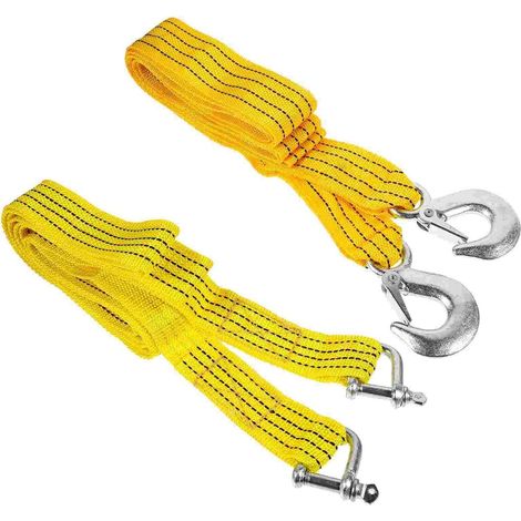 Corde de remorquage de remorque d'urgence fluorescent professionnel sangle traction automatique puissant (1/5)
