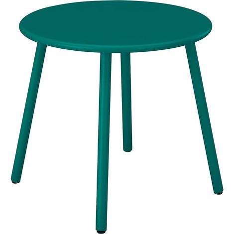 Tavolo supplementare da giardino in Metallo tondo Verde Petrolio - MIRMANDE di MYLIA (1/5)