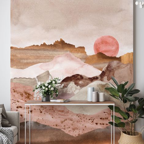 Papier peint panoramique - Paysage Boho - 130 cm x 184 cm (1/4)