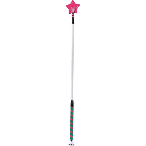 65 cm, verde fucsia: Frustino per equitazione in fibra di vetro con stella modello Maui