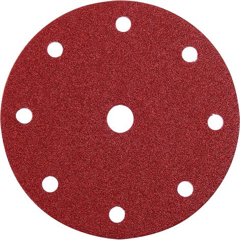 Abrasifs auto-agrippants pour ponceuses excentriques oxyde d'aluminium KP222 perforés 9 trous D150mm Grain 100 Bte de 50 - VSM