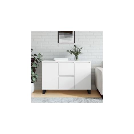 Buffet blanc 104x35x70 bois d'ingénierie (1/5)