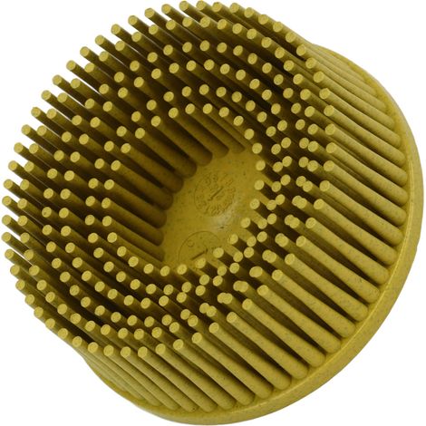 Disque à lamelles abrasif 2 pouces, grain pour ébavurage, dérouillage et décapage des métaux, jaune, avec tige de fixation (1/5)