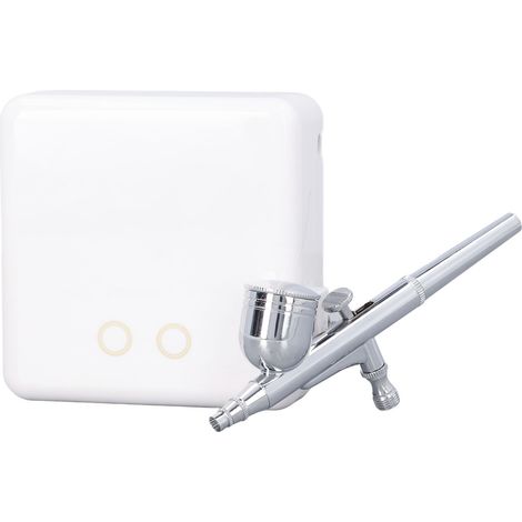 Kit de mini pistolet à peinture blanc à double action, portable, prise standard européenne, 100-240 V, convient pour le maquillage, le nail art, le tatouage, etc. (1/5)