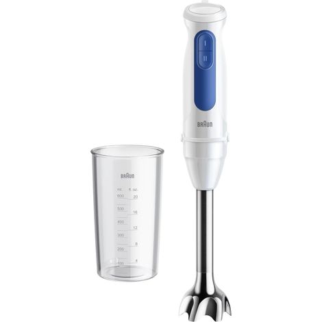 Mixeur Plongeant, Pied Mixeur avec Technologie PowerBell VPlus, 2 Vitesses+Turbo, EasyClick Plus Accessoires, Technologie Anti Éclaboussures, Verre 600ml, 900W, Blanc (1/5)
