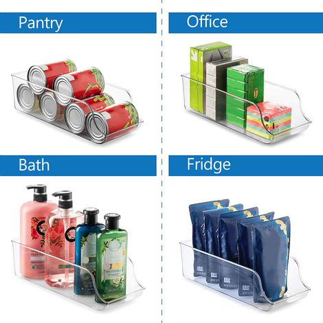 Organisateur de réfrigérateur avec bacs de rangement, distributeur de canettes et étagère de rangement pour aliments et boissons, pour réfrigérateur et placards de cuisine. (1/5)
