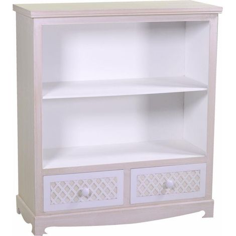Bücherregal Schrank 2 Etagen plus 2 Schubladen 85x35x95h cm (1/3)