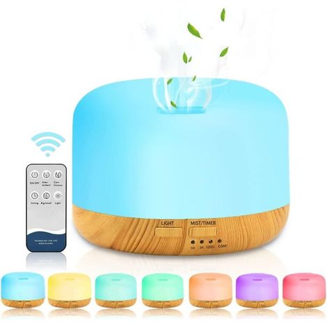 ZOLGINAH Diffuseur d'Huiles Essentielles, 450ML Humidificateur d'aromathérapie à Ultrasons à Arôme, Diffuseur Aromathérapie électrique avec 7 Couleurs LED, Timer et Contrôle pour Maison Salon Bébé Piè (1/5)