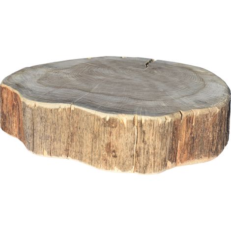 Quincadeco – Plateau de table rond en chêne massif naturel 20 x 20 x 4 cm – Fabrication artisanale française – Poids 1.5 kg – Bord naturel