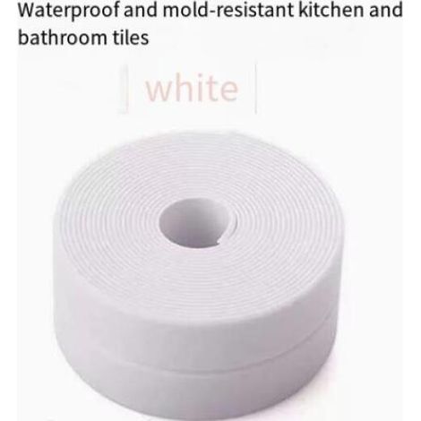 Dichtungsband, PVC-Band, geeignet für Badewannen, Wände, Duschräume und Waschbecken (weiß, 2,2 cm x 3,2 m, 2 Stück) (1/5)