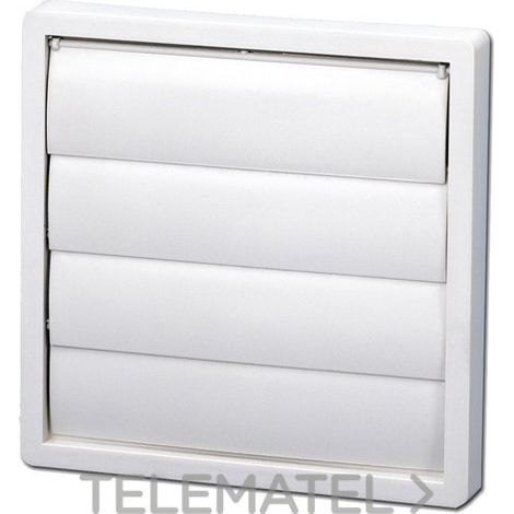 Rejilla de ventilación blanca ø125 con persiana para secadora o VMC