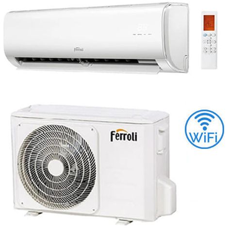 Climatizzatore Condizionatore Ferroli Serie Giada S Wifi DC Inverter R32 12000 BTU Classe A++/A+ NOVITÀ