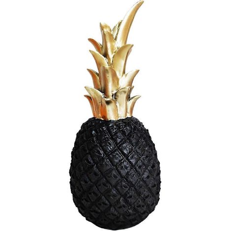 Sculpture d'ananas décorative de bureau, statuette en forme de fruit pour table, étagère, vitrine, cadeau de mariage-black S (1/5)