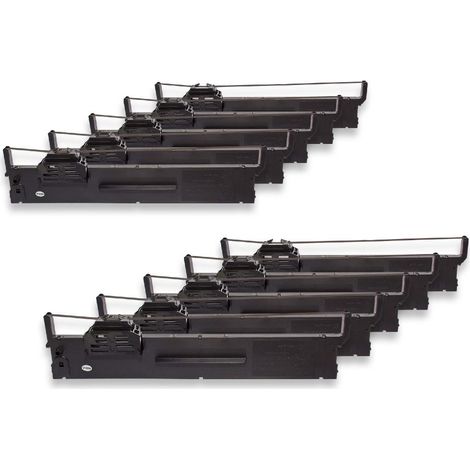 vhbw 10x Ribbon Cartridge Replacement for Epson C13S015339 for Dot Matrix, Receipt Printer - Black Ink Ribbon