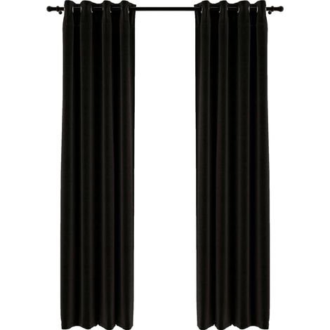 INLIFE Rideaux occultants Aspect de lin 2 pcs Anthracite 140x245 cm (1/4)