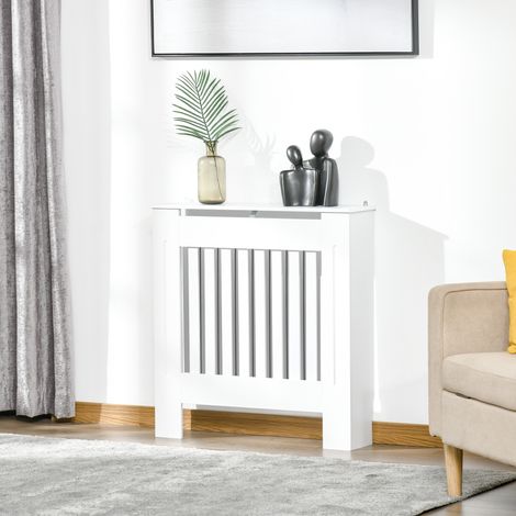 Cache-radiateur vertical en MDF au design moderne, pour salon ou chambre, 78 x 19 x 81 cm, blanc