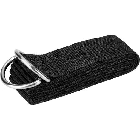Ceinture élastique réglable avec anneau en D pour salle de sport, taille, jambes, fitness, yoga (noire) (1/5)