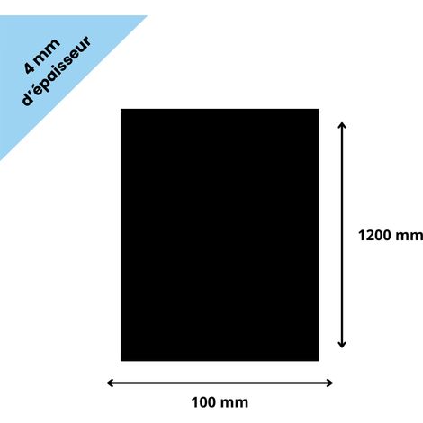 Plaque verre acrylique noir 4 mm - 10 x 120 cm (100 x 1200 mm) - Verre synthétique - Plaque PMMA XT - Plexiglass