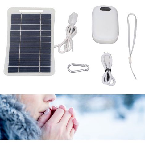 Panneau Solaire 5V Chargeur Portable pour Extérieur avec Fonction de Réchauffement des Mains et Port USB pour Téléphones (1/5)