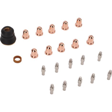 22 Pièces de Rechange pour Torche Plasma - Électrodes, Buses et Capots de Protection (1/5)