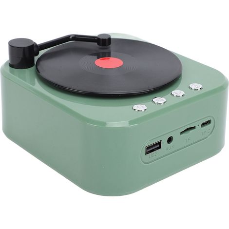 Platine vinyle portable sans fil avec haut-parleur Bluetooth et 3 modes de son stéréo HiFi, idéale pour la maison et la chambre. (1/5)